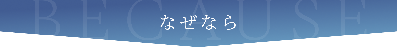 BECAUSE なぜなら